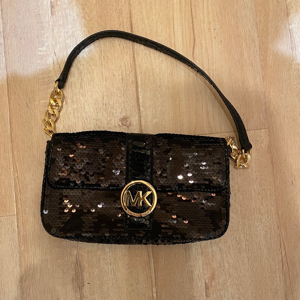 Michael Kors Black Sequin  Purse